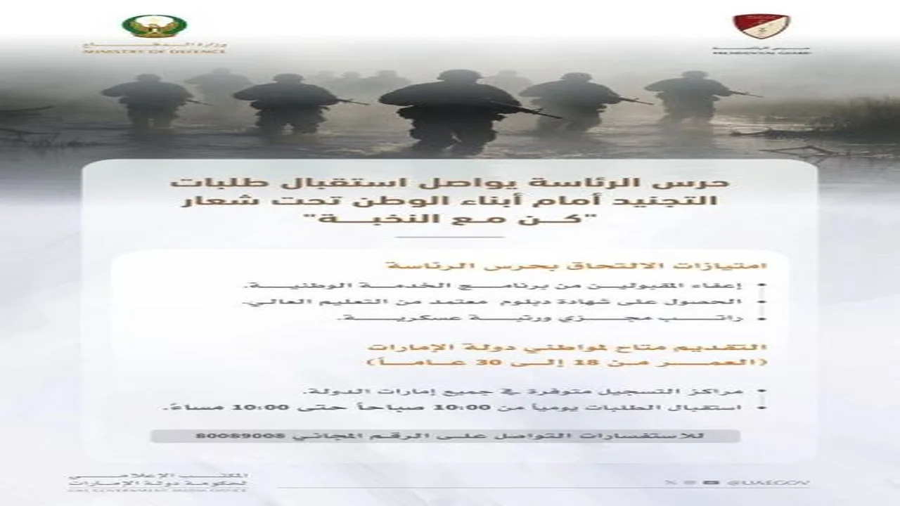 حرس الرئاسة يستقبل طلبات التجنيد من أبناء الوطن تحت شعار “كن مع النخبة”
